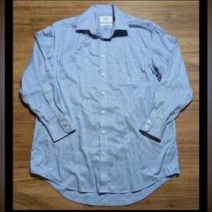 Charles Tyrwhitt Dress Shirt Men’s Blue Check Non-Iron Classic Fit Size 16.5-33